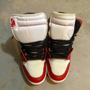 Off white x air jordan retro 1 | size- 8.5 | red and white
